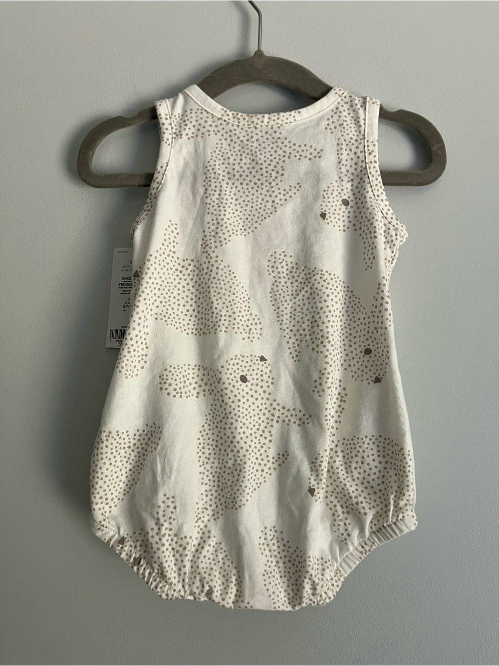 Carter's Cream Romper with Bunny Rabbit Print - Picture 4 of 4